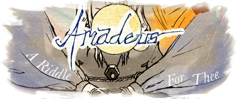 Sepia and watercolor on ink depicting two arms crossed in front of Amadeus. The logo Amadeus is visible overlaid on two moons.