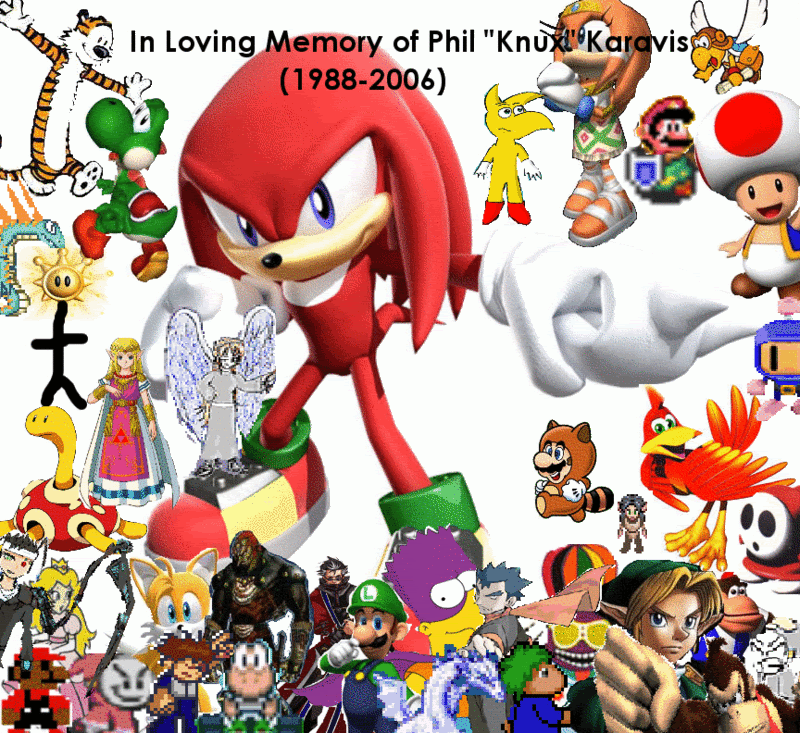Knuckles surrounded by other VGFers, put together by Andre
